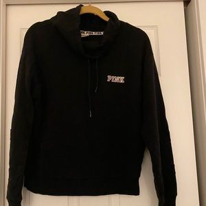 Pink Victoria’s Secret black sweatshirt